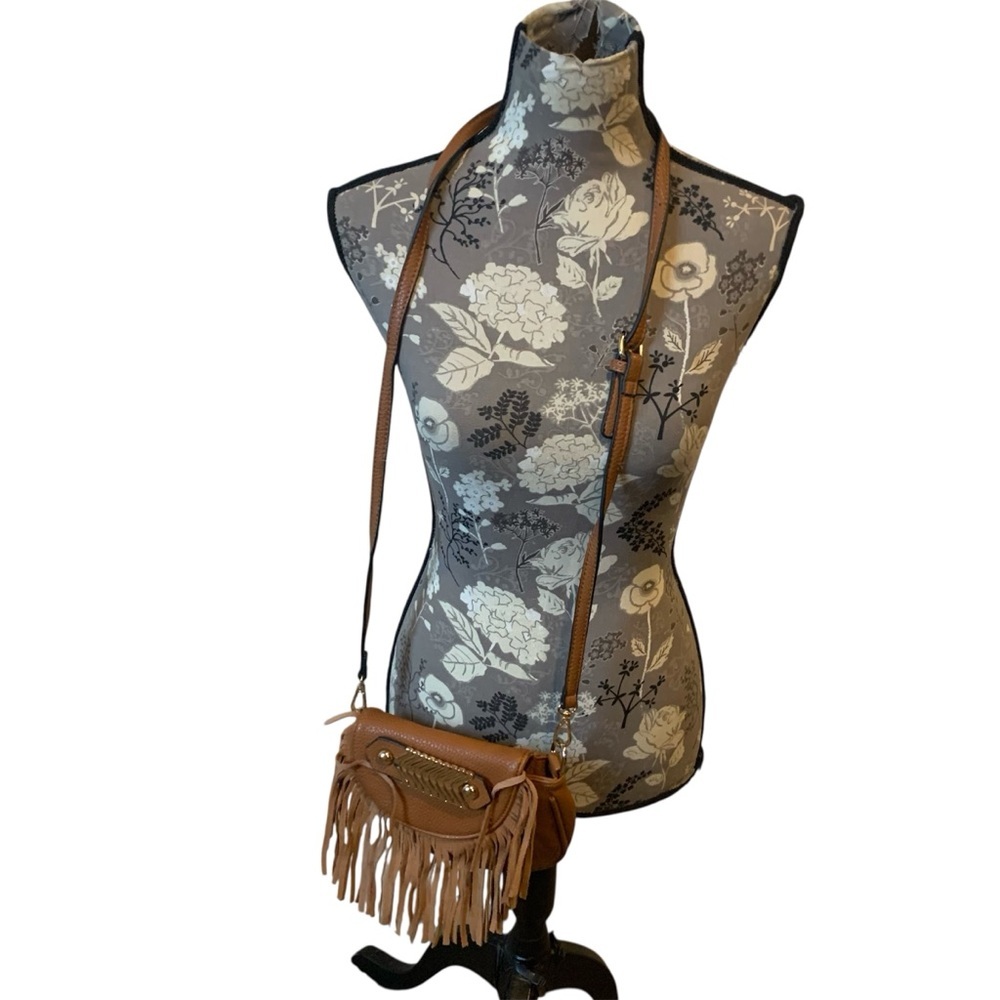 Fringed Tan Boho Crossbody Bag